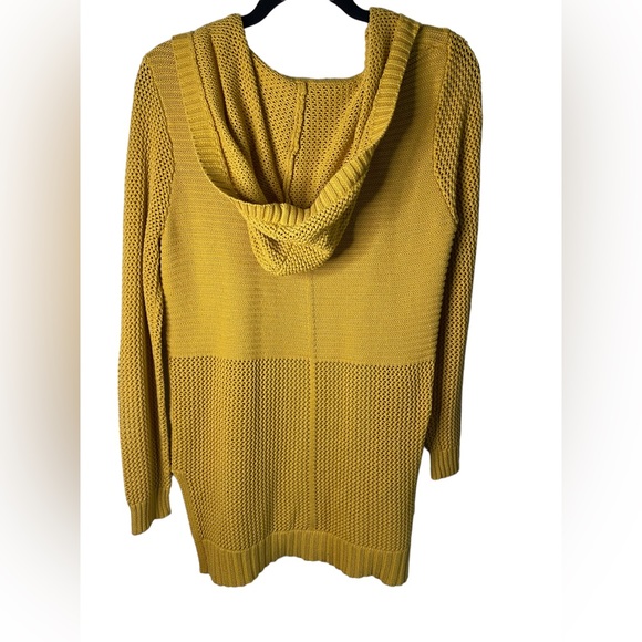 *DONATING SOON* Marled | Medium Hooded Mustard Knit Cardigan - Picture 5 of 5